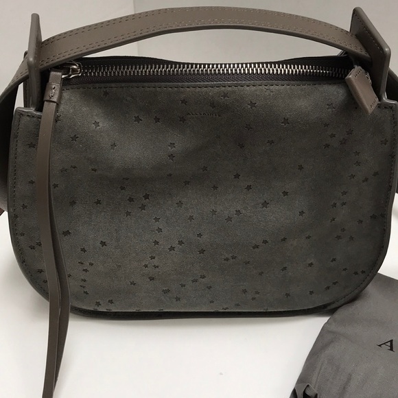 BRAND NEW! All Saints Echo mini suede hobo bag - Picture 3 of 5